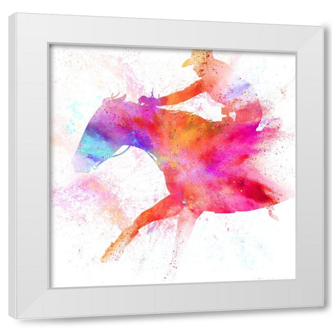 Painted Cowgirl 04 White Modern Wood Framed Art Print by LightBoxJournal