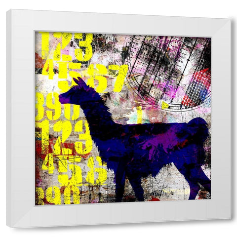 Painted Llama 1_Grunge White Modern Wood Framed Art Print by LightBoxJournal