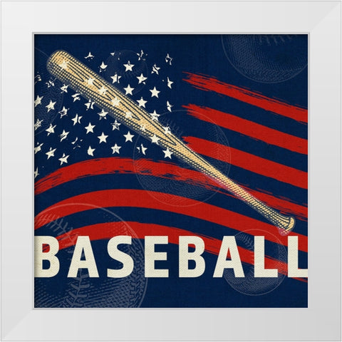 Vintage Baseball Sign 02 White Modern Wood Framed Art Print by LightBoxJournal