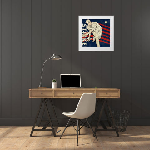 Vintage Baseball Sign 03 White Modern Wood Framed Art Print by LightBoxJournal