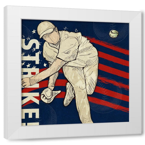 Vintage Baseball Sign 03 White Modern Wood Framed Art Print by LightBoxJournal