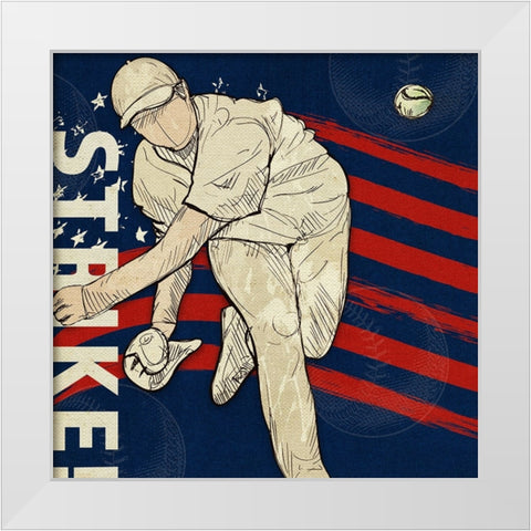 Vintage Baseball Sign 03 White Modern Wood Framed Art Print by LightBoxJournal