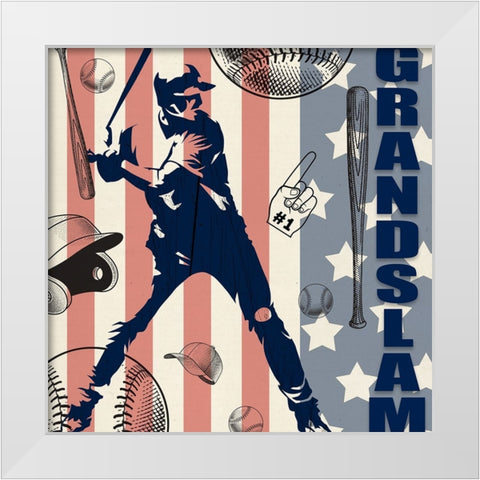Vintage Baseball Sign 06 White Modern Wood Framed Art Print by LightBoxJournal