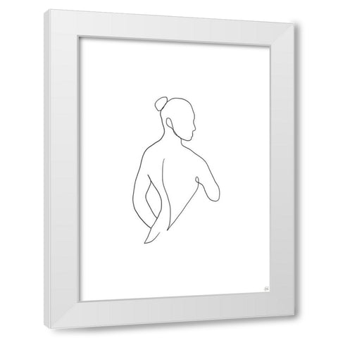 Line Female Back 4 White Modern Wood Framed Art Print by Line and Brush