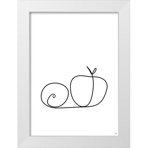 Still Life Lime and Peach White Modern Wood Framed Art Print by Line and Brush