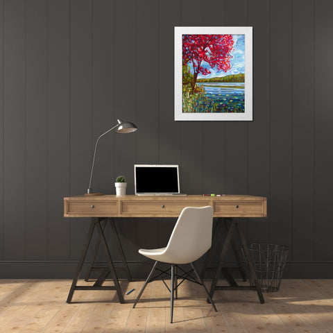 Lady in Red White Modern Wood Framed Art Print by Budan, Mandy