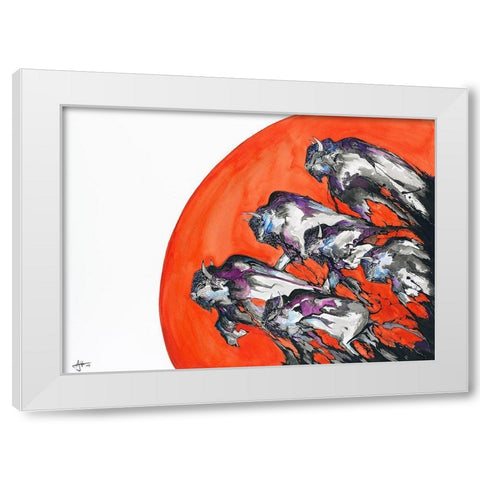 Out Of A Rising Sun White Modern Wood Framed Art Print by Allante, Marc