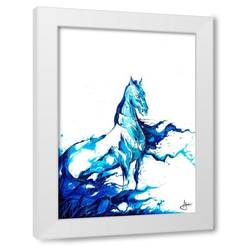 Poseidon White Modern Wood Framed Art Print by Allante, Marc