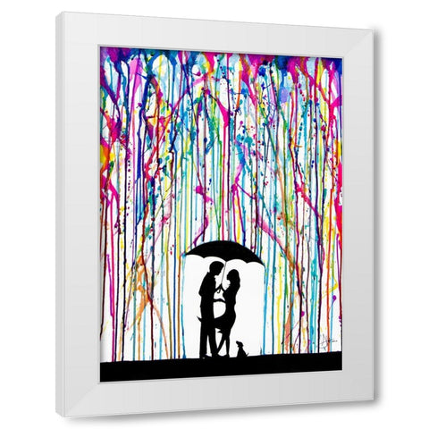 Two Step White Modern Wood Framed Art Print by Allante, Marc