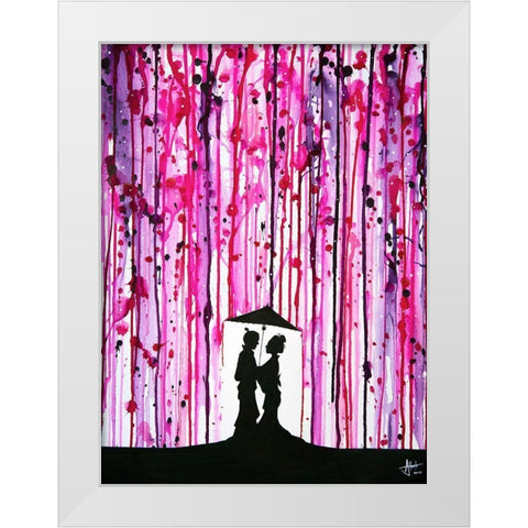 Wild Blossoms White Modern Wood Framed Art Print by Allante, Marc