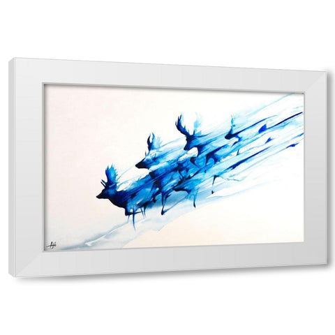 Caligo White Modern Wood Framed Art Print by Allante, Marc