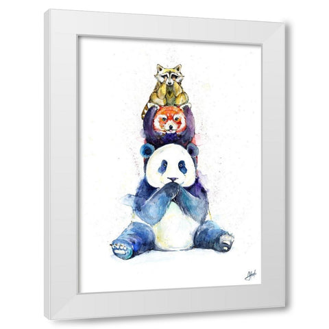 Pandamonium White Modern Wood Framed Art Print by Allante, Marc
