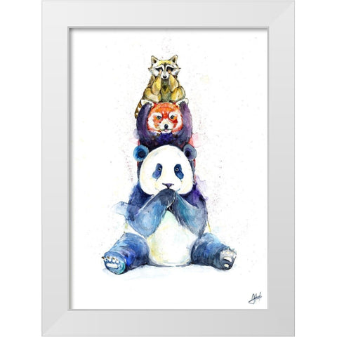 Pandamonium White Modern Wood Framed Art Print by Allante, Marc