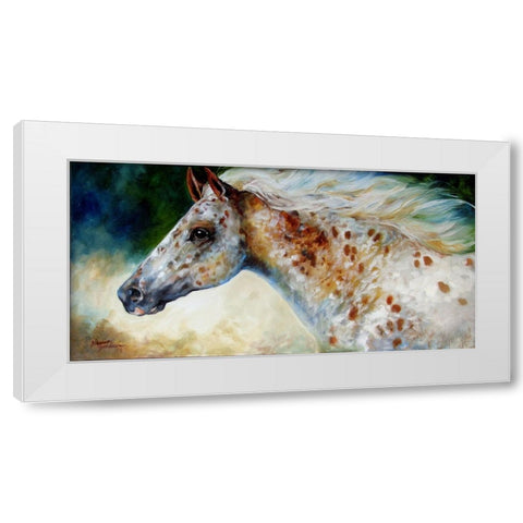 Appaloosa Spirit White Modern Wood Framed Art Print by Baldwin, Marcia