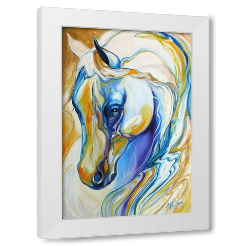 Arabian Abstract White Modern Wood Framed Art Print by Baldwin, Marcia