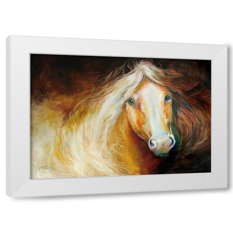 Autumn Breeze Equine White Modern Wood Framed Art Print by Baldwin, Marcia