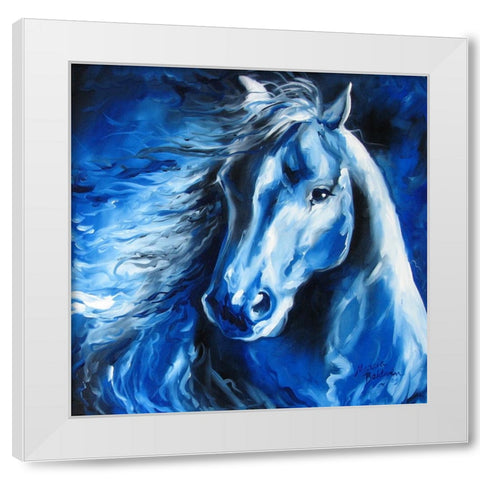 Blue Thunder White Modern Wood Framed Art Print by Baldwin, Marcia