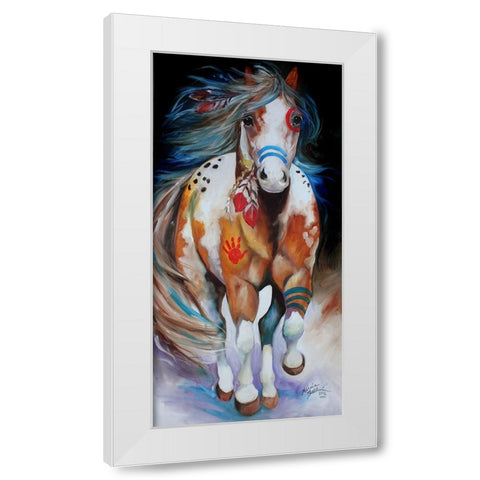 Brave The Indian War Horse White Modern Wood Framed Art Print by Baldwin, Marcia
