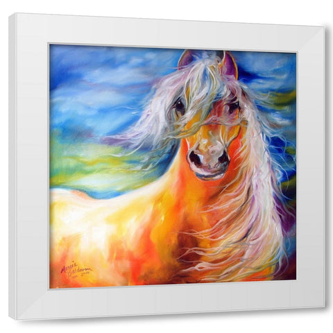 Bright Day Equine White Modern Wood Framed Art Print by Baldwin, Marcia