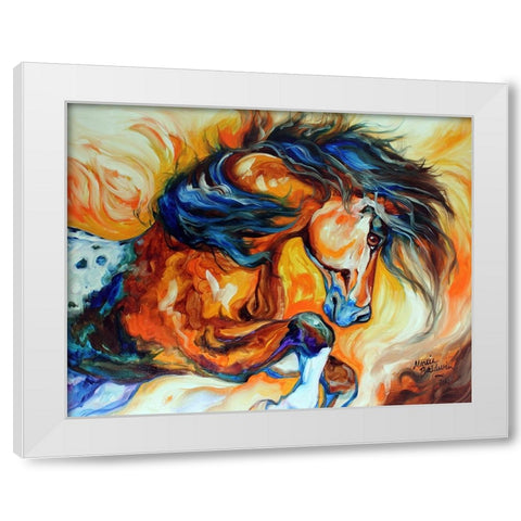 Dance Of The Wild One White Modern Wood Framed Art Print by Baldwin, Marcia