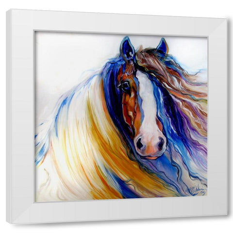 Gypsy Vanner Rouge White Modern Wood Framed Art Print by Baldwin, Marcia