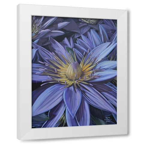 Purple Flower White Modern Wood Framed Art Print by Harvill, Marc