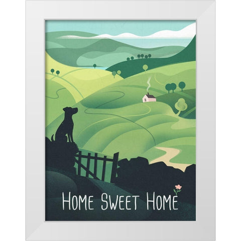 Home Sweet Home White Modern Wood Framed Art Print by Wickstrom, Martin