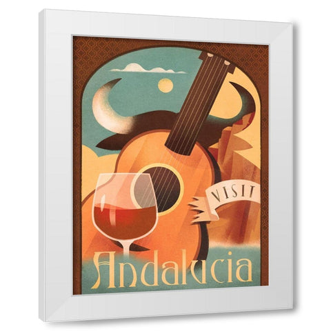 Spain White Modern Wood Framed Art Print by Wickstrom, Martin