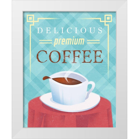 Coffee Delicious White Modern Wood Framed Art Print by Wickstrom, Martin
