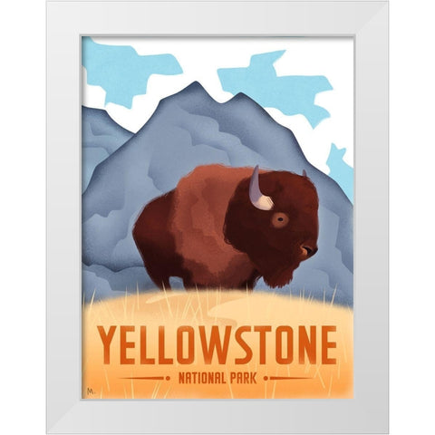 Yellowstone National Park White Modern Wood Framed Art Print by Wickstrom, Martin