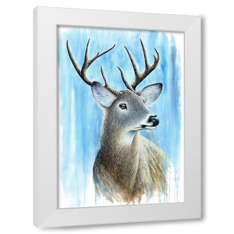 Buck White Modern Wood Framed Art Print by Wickstrom, Martin
