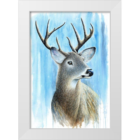 Buck White Modern Wood Framed Art Print by Wickstrom, Martin