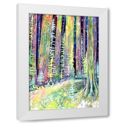 Redwoods Road Trip White Modern Wood Framed Art Print by Wickstrom, Martin