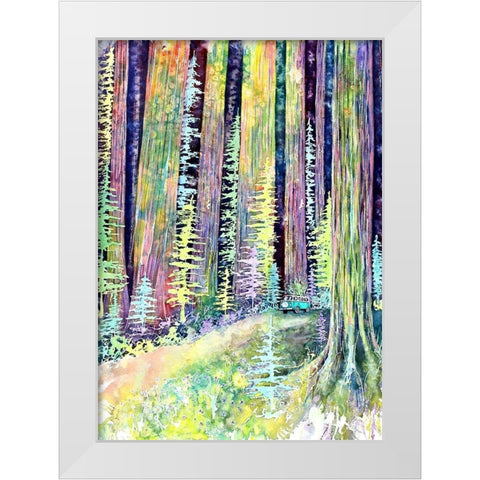 Redwoods Road Trip White Modern Wood Framed Art Print by Wickstrom, Martin