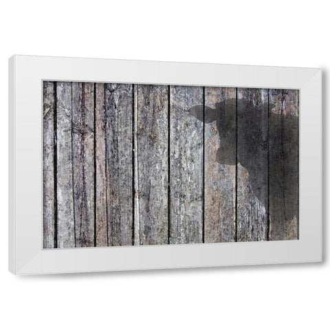Cow Shadow White Modern Wood Framed Art Print by Murray Henderson Fine Art