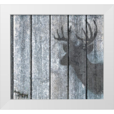 Deer Shadow White Modern Wood Framed Art Print by Murray Henderson Fine Art