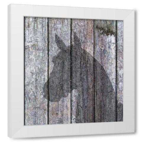 Horse Shadow White Modern Wood Framed Art Print by Murray Henderson Fine Art