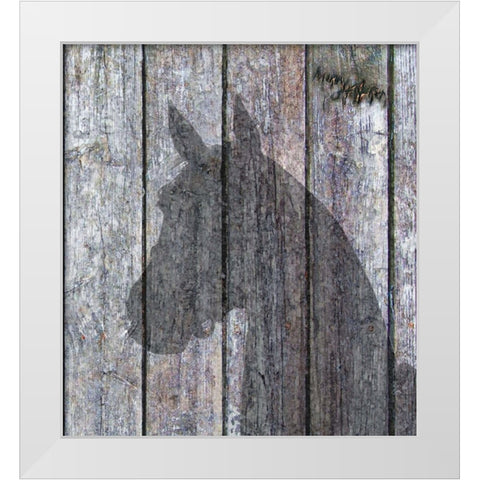 Horse Shadow White Modern Wood Framed Art Print by Murray Henderson Fine Art