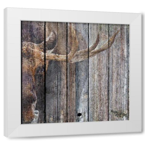 The Moose White Modern Wood Framed Art Print by Murray Henderson Fine Art