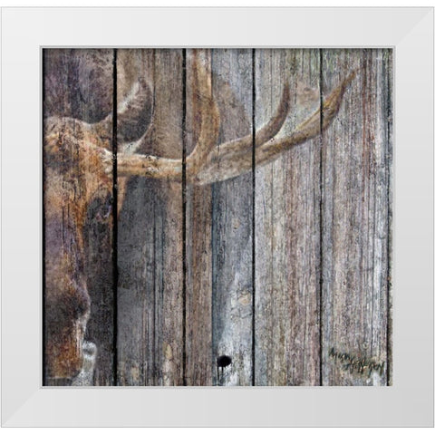 The Moose White Modern Wood Framed Art Print by Murray Henderson Fine Art