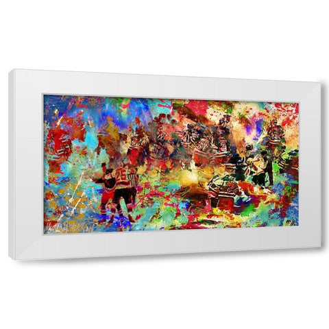 Brawl 1 White Modern Wood Framed Art Print by Murray Henderson Fine Art