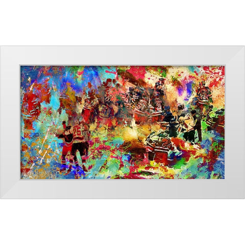 Brawl 1 White Modern Wood Framed Art Print by Murray Henderson Fine Art