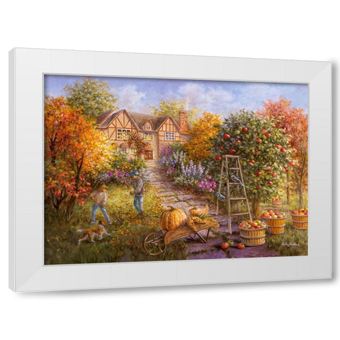 Gathering Fall White Modern Wood Framed Art Print by Boehme, Nicky