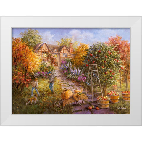 Gathering Fall White Modern Wood Framed Art Print by Boehme, Nicky