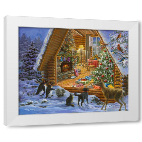 Let’s Get Together White Modern Wood Framed Art Print by Boehme, Nicky