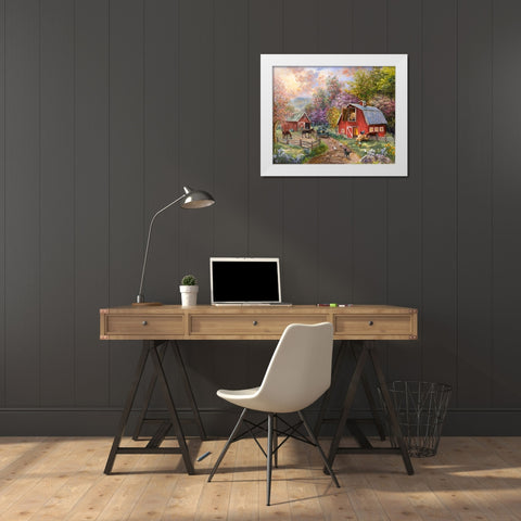 Horse Farm Glen White Modern Wood Framed Art Print by Boehme, Nicky