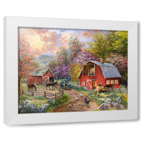 Horse Farm Glen White Modern Wood Framed Art Print by Boehme, Nicky