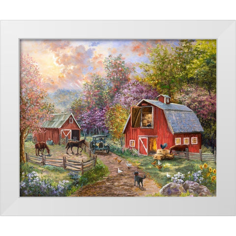 Horse Farm Glen White Modern Wood Framed Art Print by Boehme, Nicky