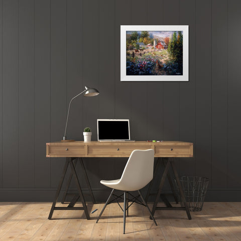 Grazing The Fertile Farmland White Modern Wood Framed Art Print by Boehme, Nicky