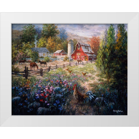 Grazing The Fertile Farmland White Modern Wood Framed Art Print by Boehme, Nicky